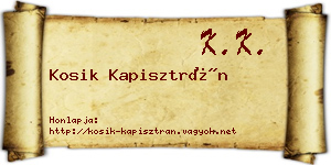 Kosik Kapisztrán névjegykártya